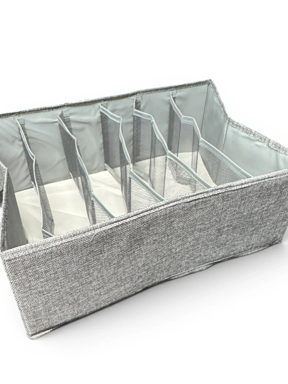 Foldable Gray Drawer Organizer | 5 Compartment Sock & Lingerie Storage